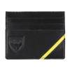 Black Stripe Leather Card Holder